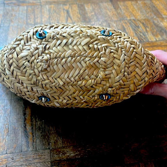 Y2K Guess Tote in Straw & Blue - Picture 6 of 7